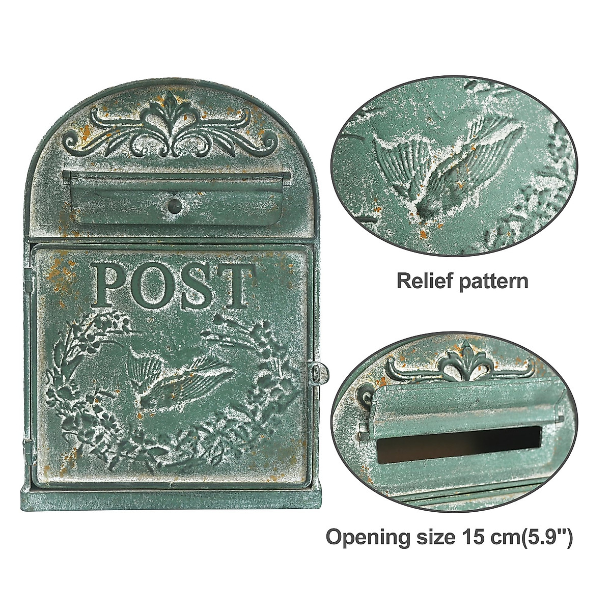 Vintage Wall Mount Mailbox - Rustic Antique Style Garden Decor