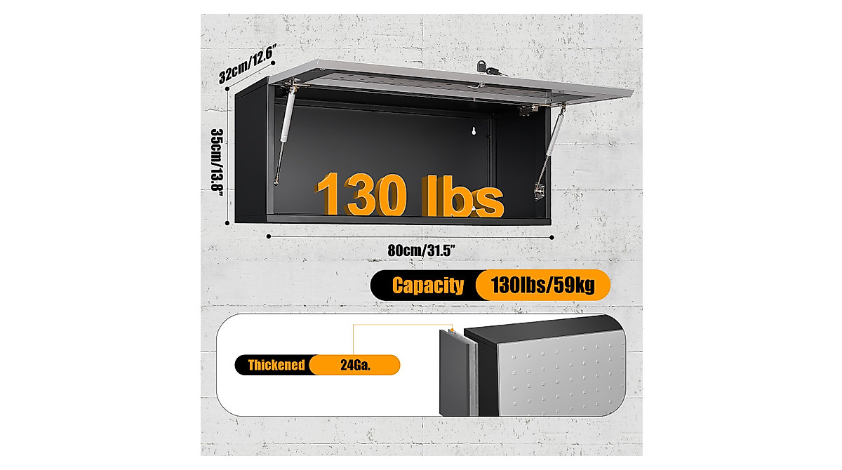 MetalMax Garage Wall Cabinet - Stylish & Secure Storage