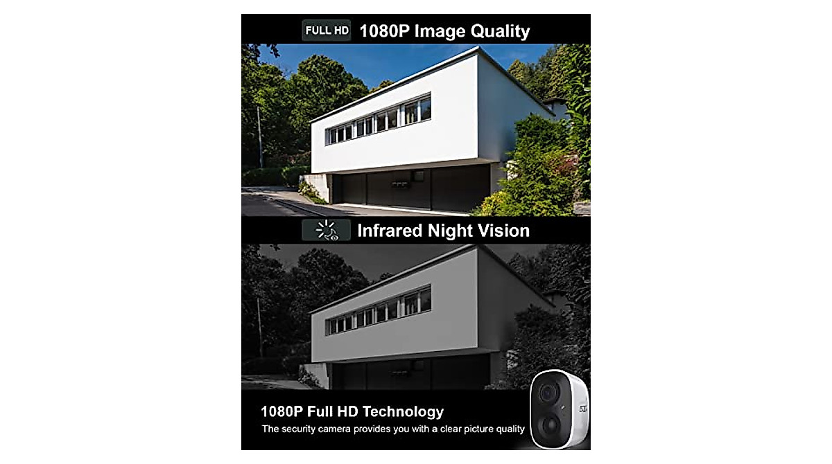 Wireless 1080P HD Outdoor Security Camera with Night Vision and Motion ...
