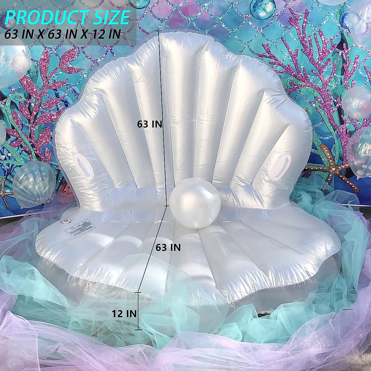 Giant Inflatable Seashell Float - Pool & Party Fun!