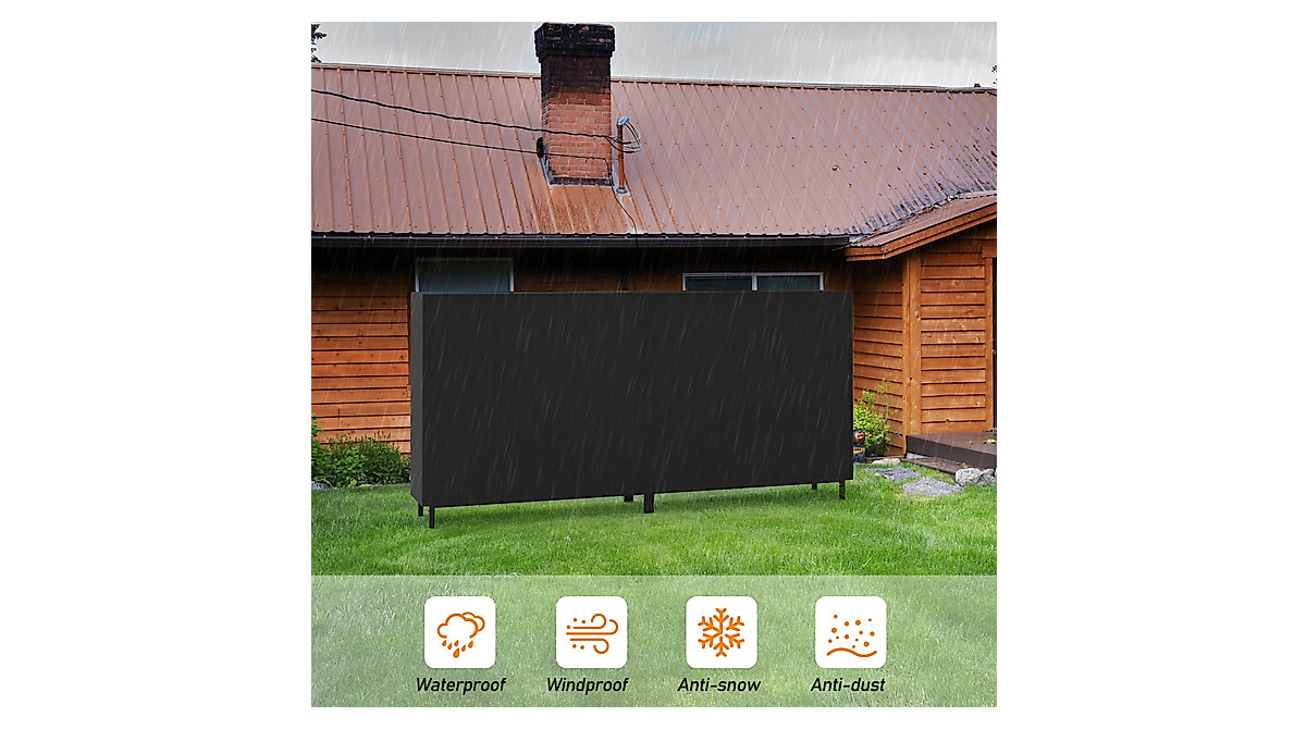 Ultrahaus 8ft Outdoor Firewood Rack with Cover - Weather Resistant