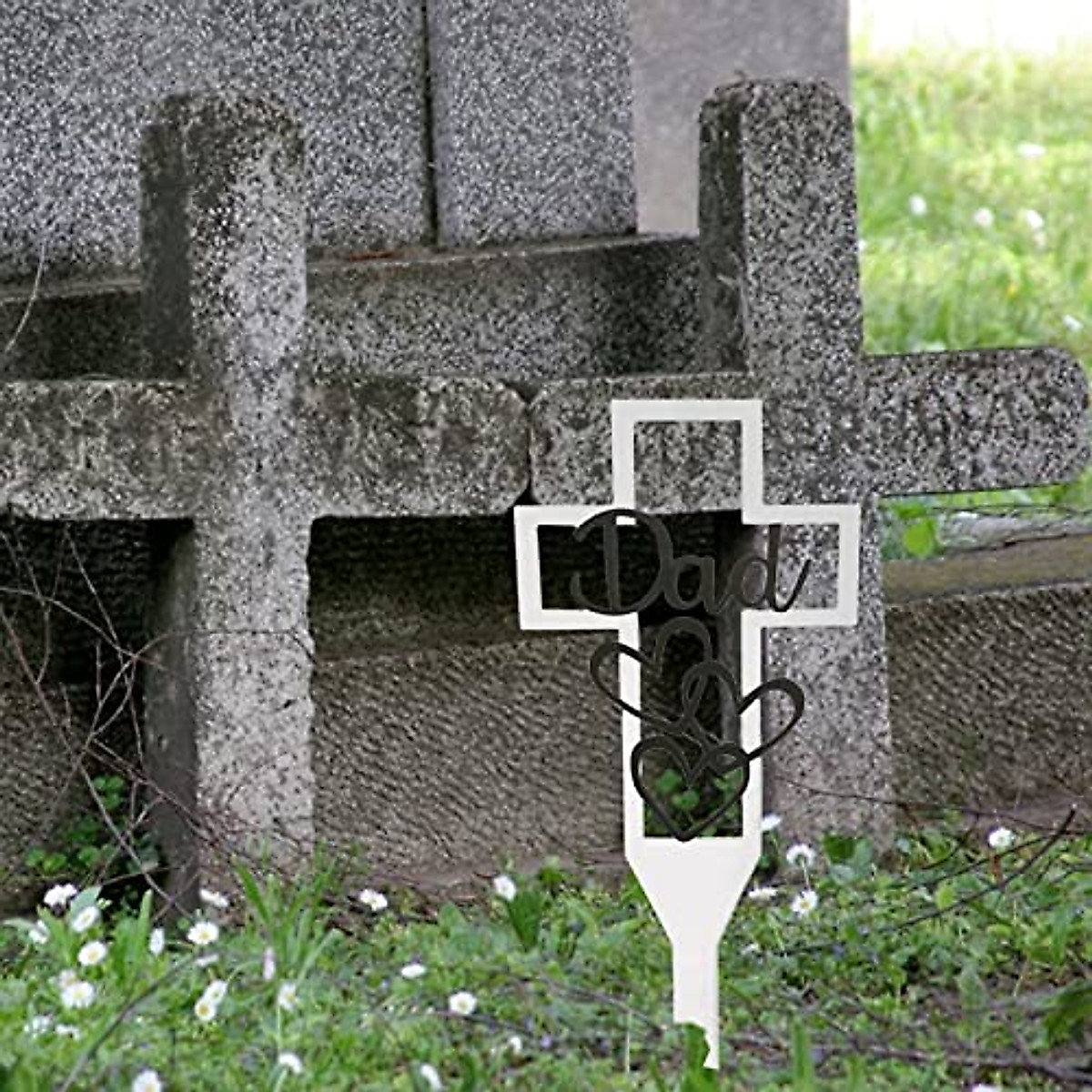 Cemetery Memorial Cross Stake – Durable Grave Marker for Loved Ones