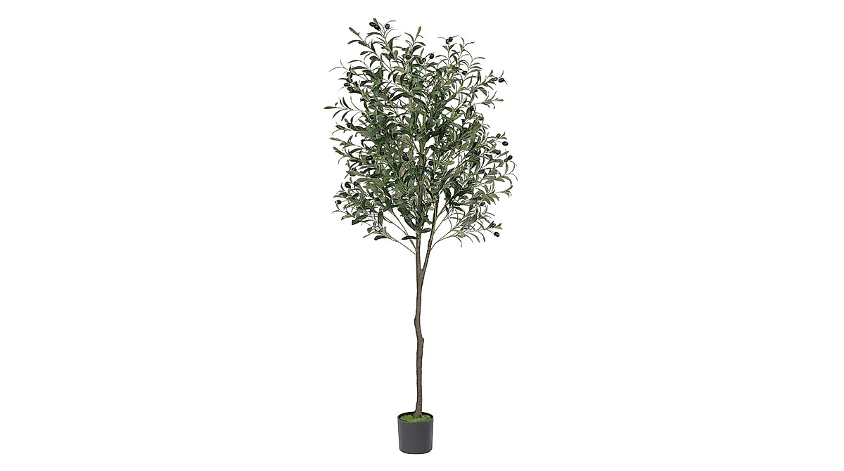 VIAGDO Artificial Olive Tree 6ft Tall Fake Potted Olive Silk Tree with ...