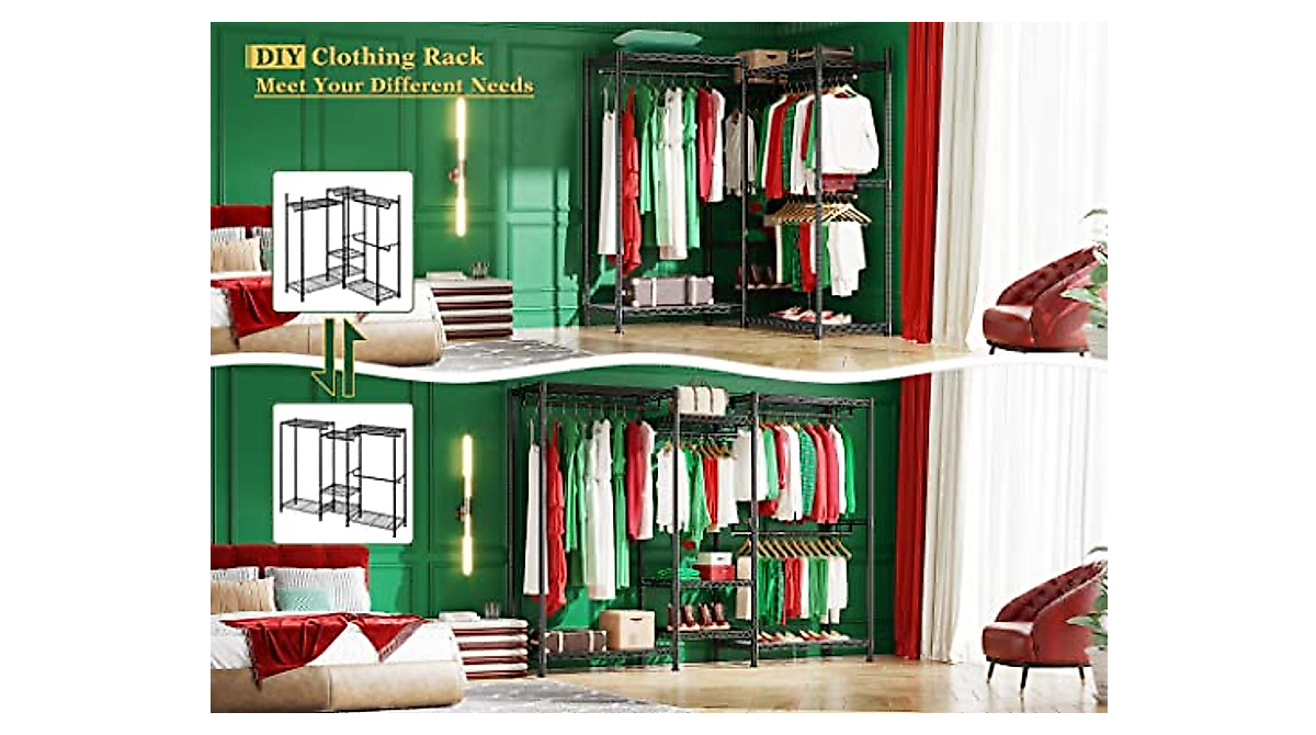 Heavy Duty Clothing Rack - 725LBS Capacity | Raybee Wardrobe Organizer