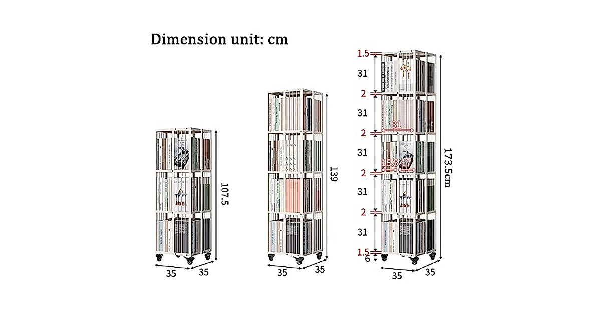 DESONIX 360° Mobile Bookshelf - Stylish Corner Storage
