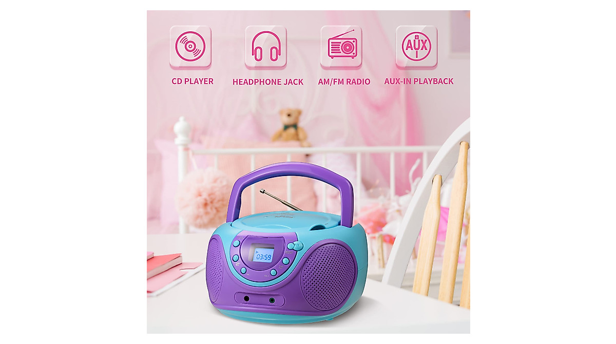 hPlay P16 Portable CD Player Boombox - Music Anywhere