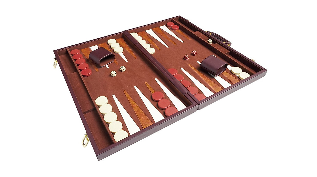 Buy 21-Inch Backgammon Set Brown Board Elegant Style | Middleton Games
