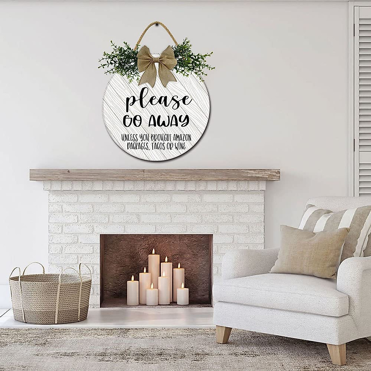 Go Away Sign for Front Door - Farmhouse Porch Decor | Weytff