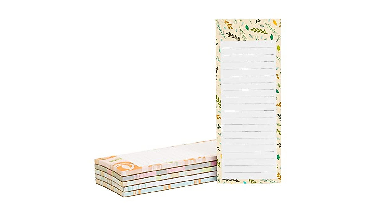 Juvale Floral Magnetic Fridge Notepad - 6 Pack, 60 Sheets