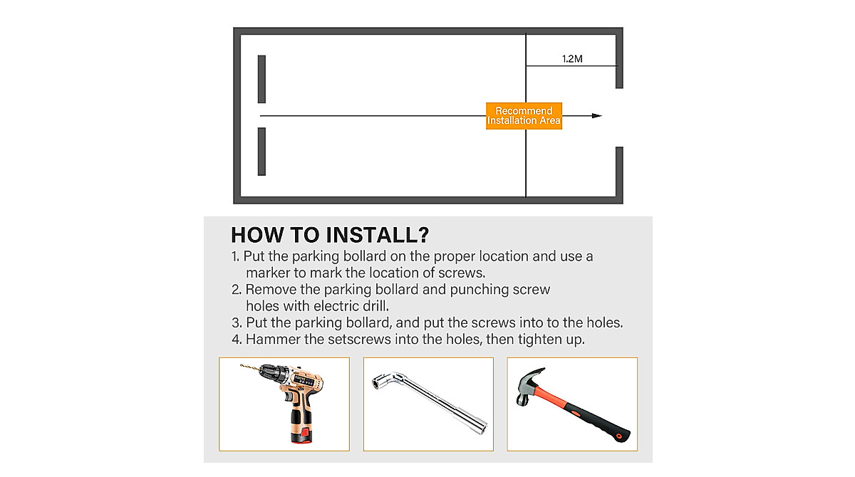 Heavy Duty Spring Parking Barrier for Driveway Protection