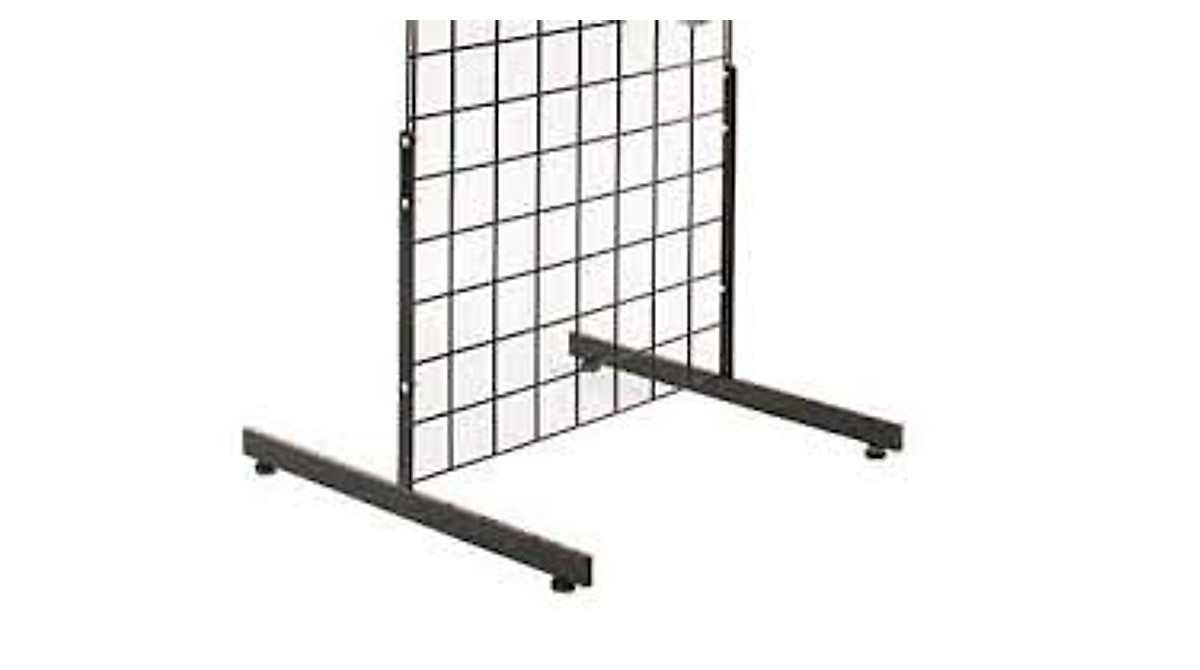 Black Wire Grid Wall Display Legs for Garment Racks | Easy Floor Conversion