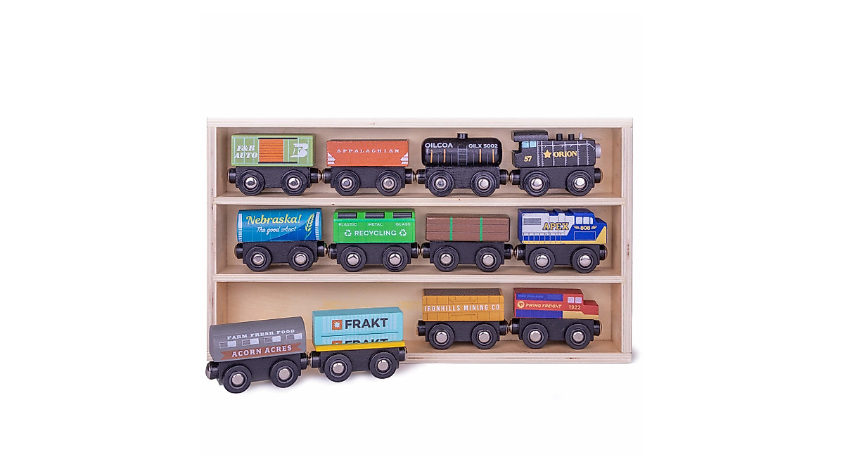 Playtime Express Train Set - 12-Piece Wooden Toy with Unique Designs