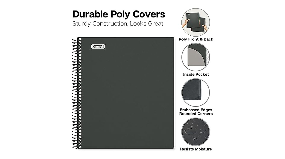 Dunwell 5-Subject College Ruled Notebook - 400 Pages