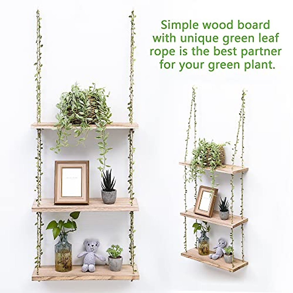 Stylish MITIME 3-Tier Hanging Wall Shelves for Decor