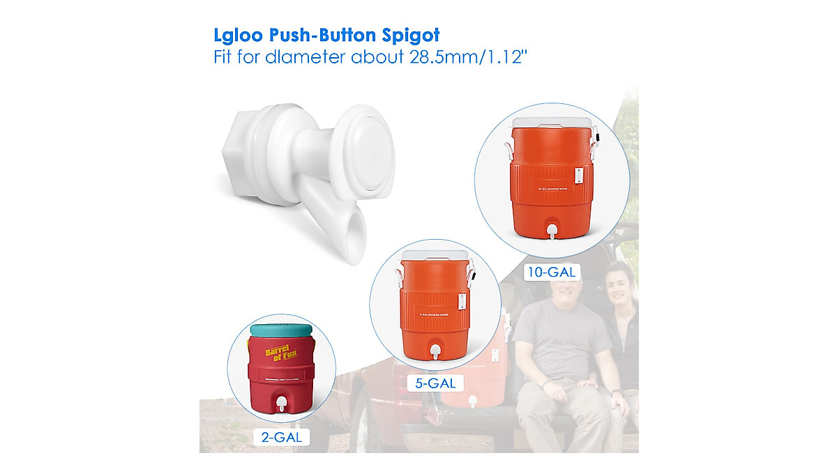 Durable Push Button Spigot for Igloo Coolers - 3 Pcs