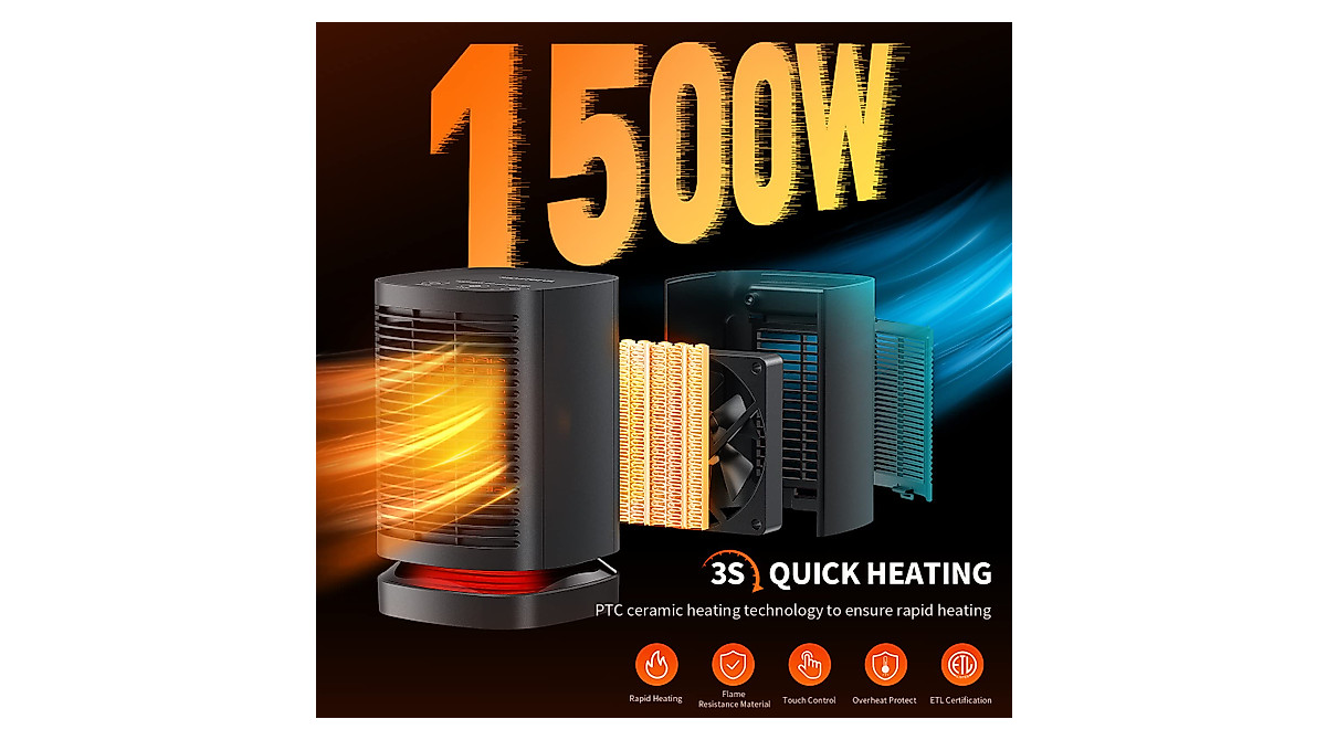 SmartDevil 70° Oscillating Space Heater - Portable & Powerful
