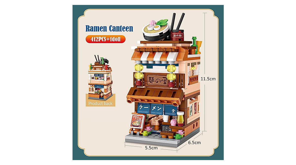 Japanese Street View Ramen Shop Building Kit - 412 PCS