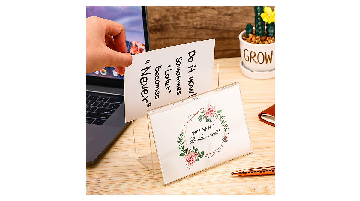 Clear Acrylic Postcard Holder - 6 Pack for Organizing