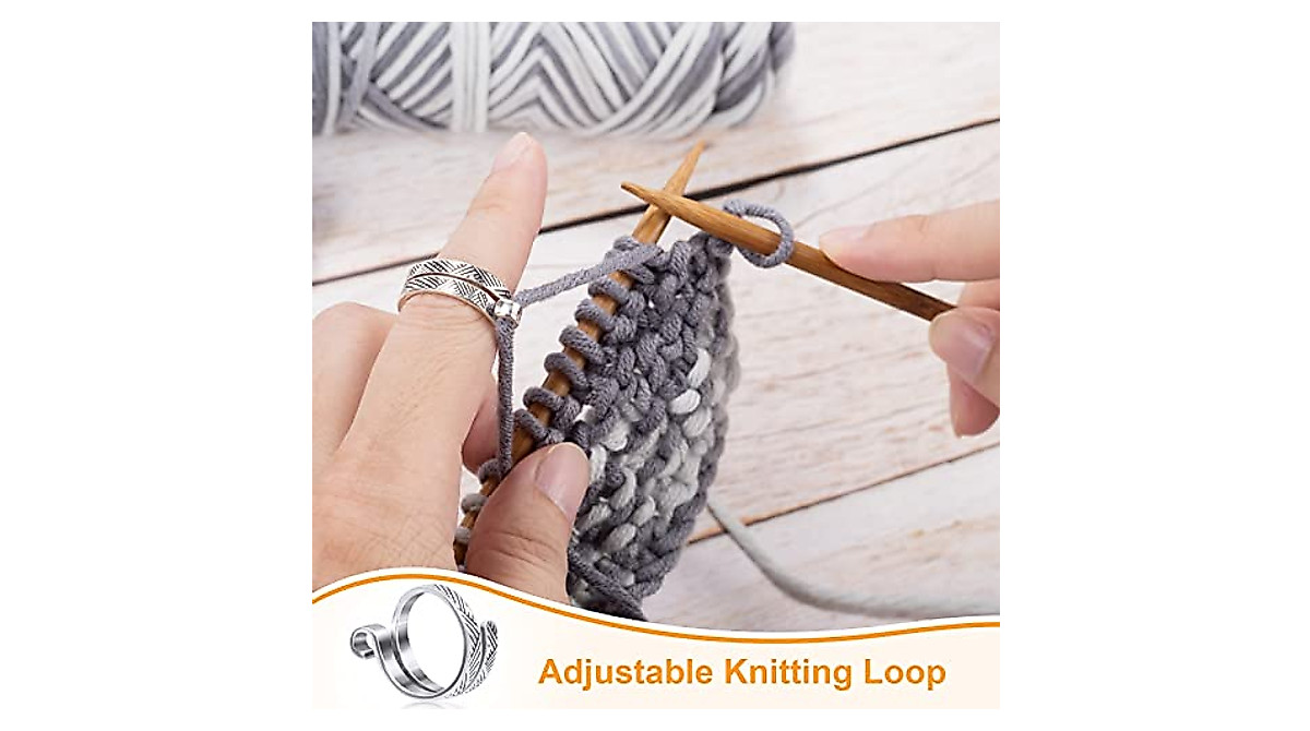 ANCIRS 2 Pack Adjustable Crochet Loop Rings for Knitting & Crochet