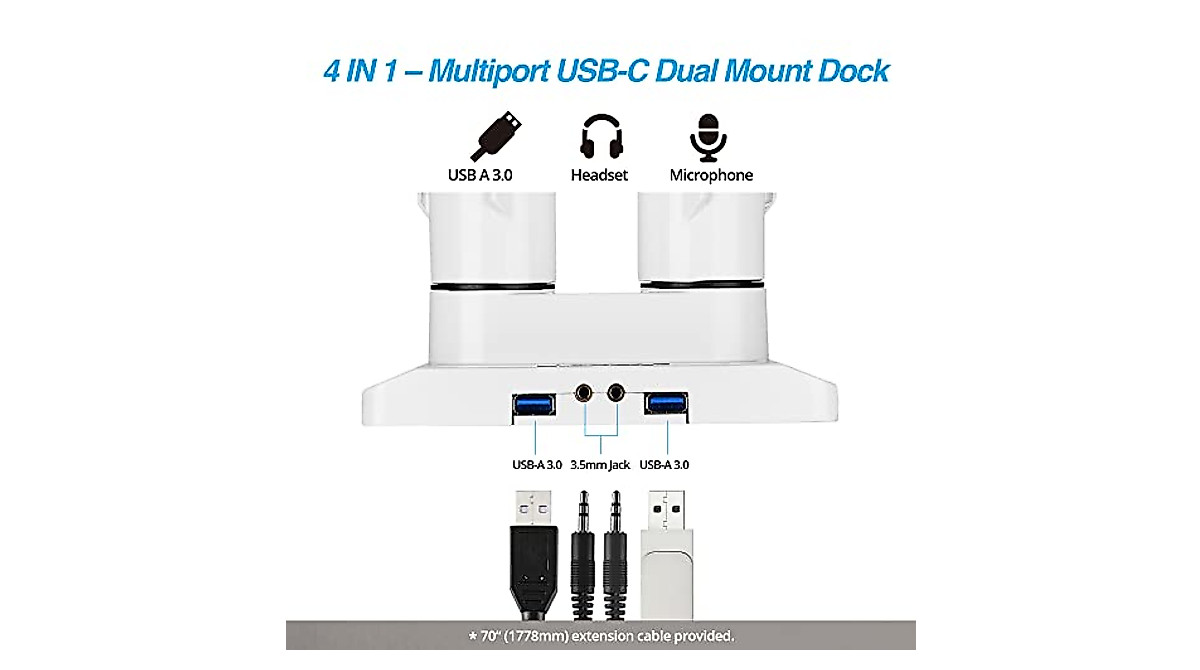 AVLT Dual Monitor Arm: Adjustable & Space-Saving