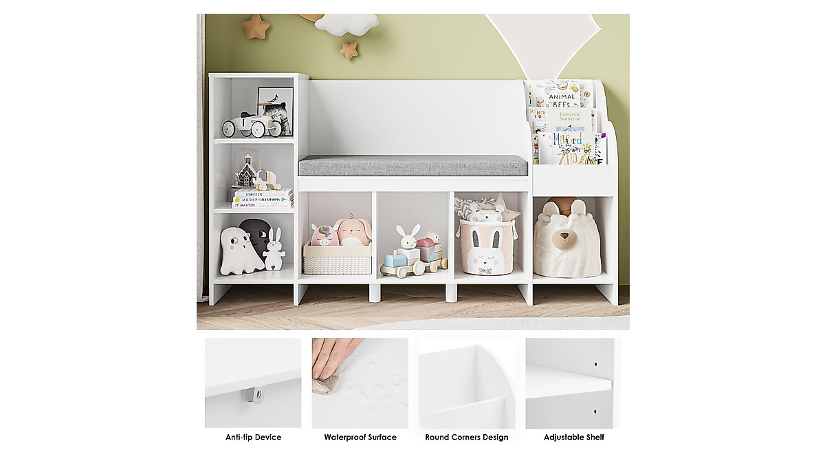 HOSTACK Kids Reading Nook & Bookshelf - Ideal for Playrooms
