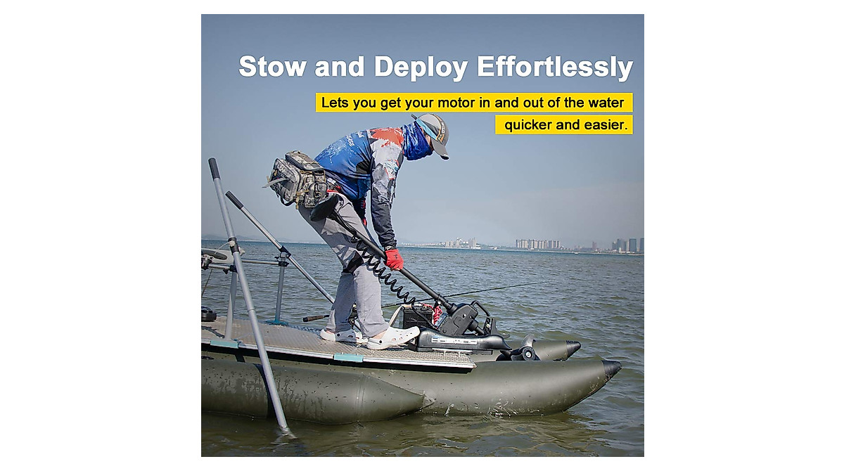 AQUOS Haswing Black 12V 55LBS Bow Mount Trolling Motor for Freshwater ...