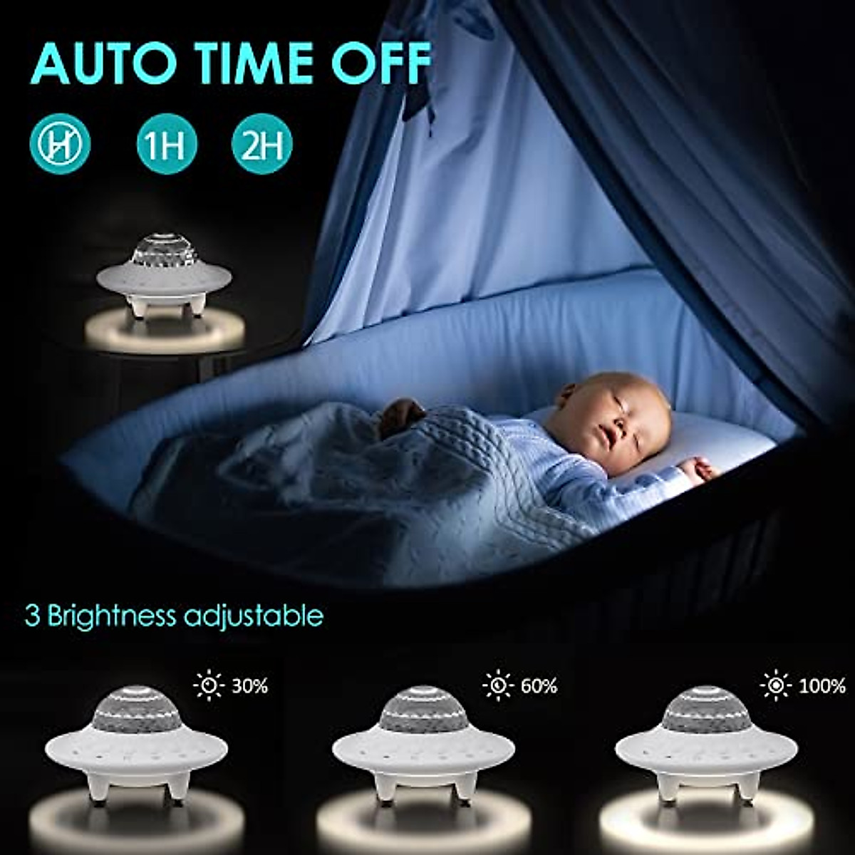 UFO Star Galaxy Projector: Bluetooth LED Night Light & 21 Colors