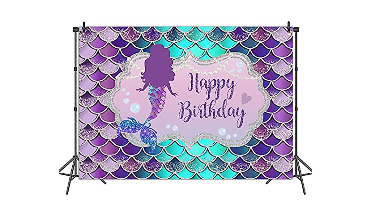 Mermaid Backdrop for Under The Sea Birthday Parties | 7x5FT Scene