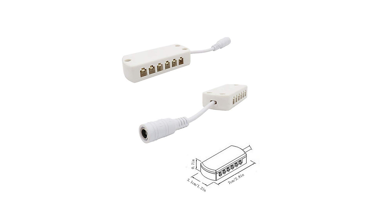 2510 LED Cabinet Light Hub Splitter Adapter 12 Ports - White Plastic ...