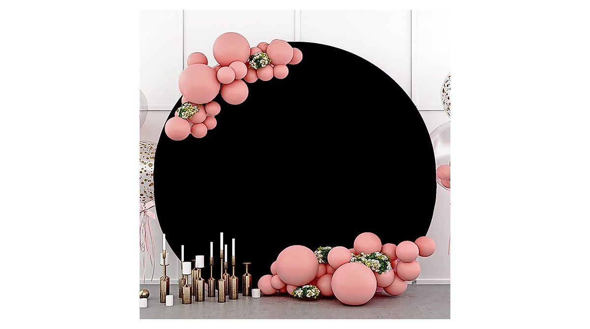 Leowefowa 6.5ft Black Photo Backdrop for Events