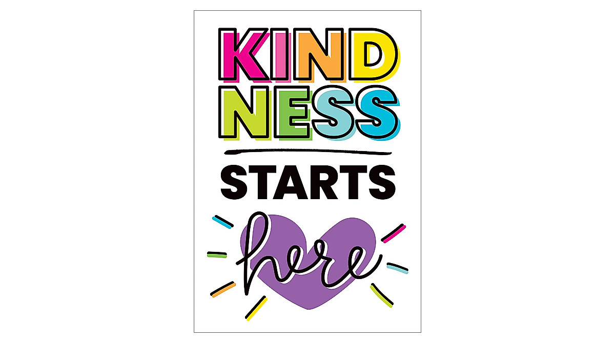 Kindness Starts Here Poster – Inspirational Wall Art for Classrooms ...