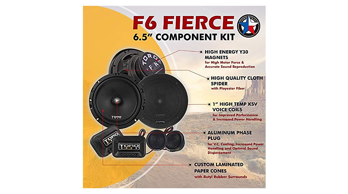 TORO TECH F6K 6.5-Inch Car Speaker Set - 200W Peak Power & High-Quality ...
