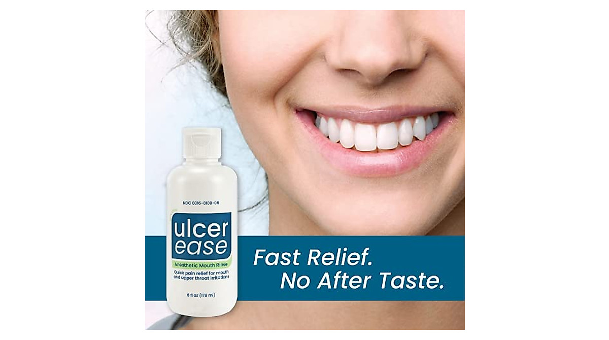 UlcerEase Mouth Rinse for Fast Pain Relief - 6 Fl Oz
