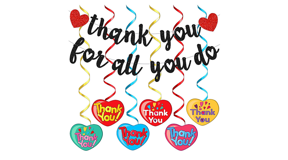 Black Thank You Teacher Banner - Celebrate Appreciation