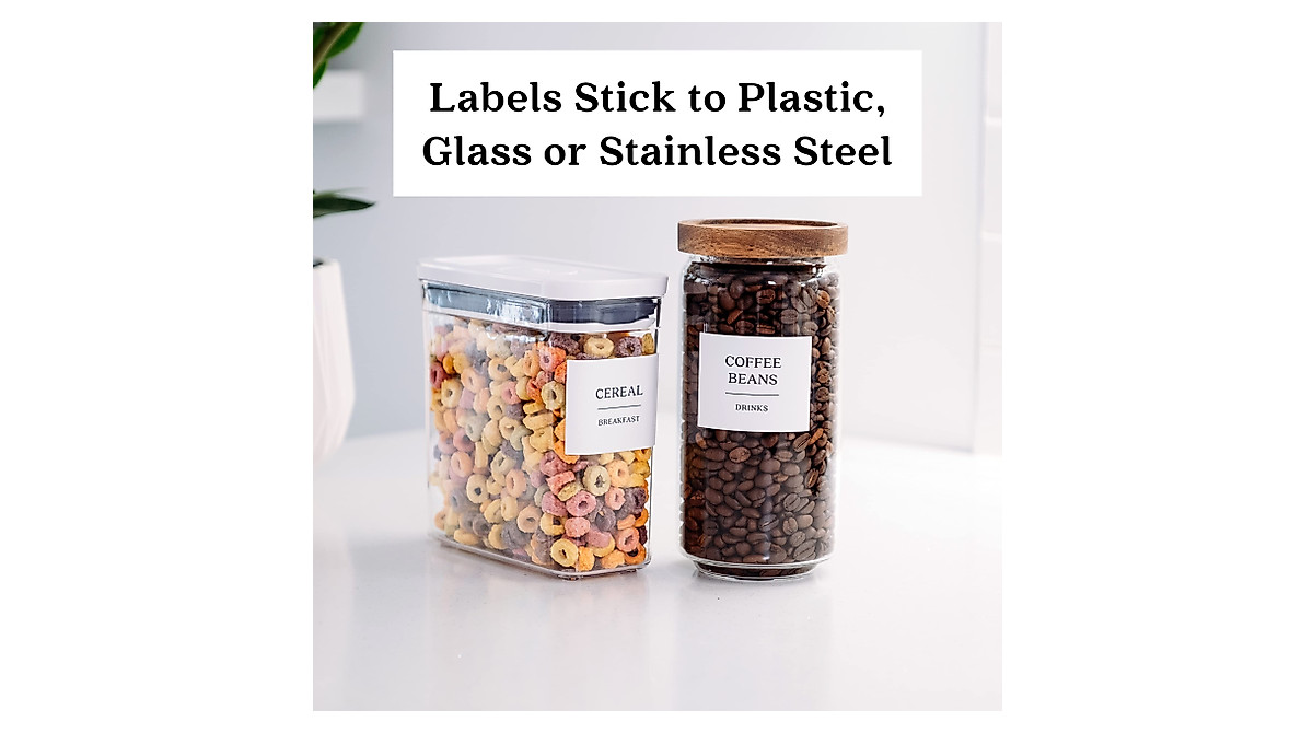 Mason & Mahogany Waterproof Pantry Labels for Food Containers