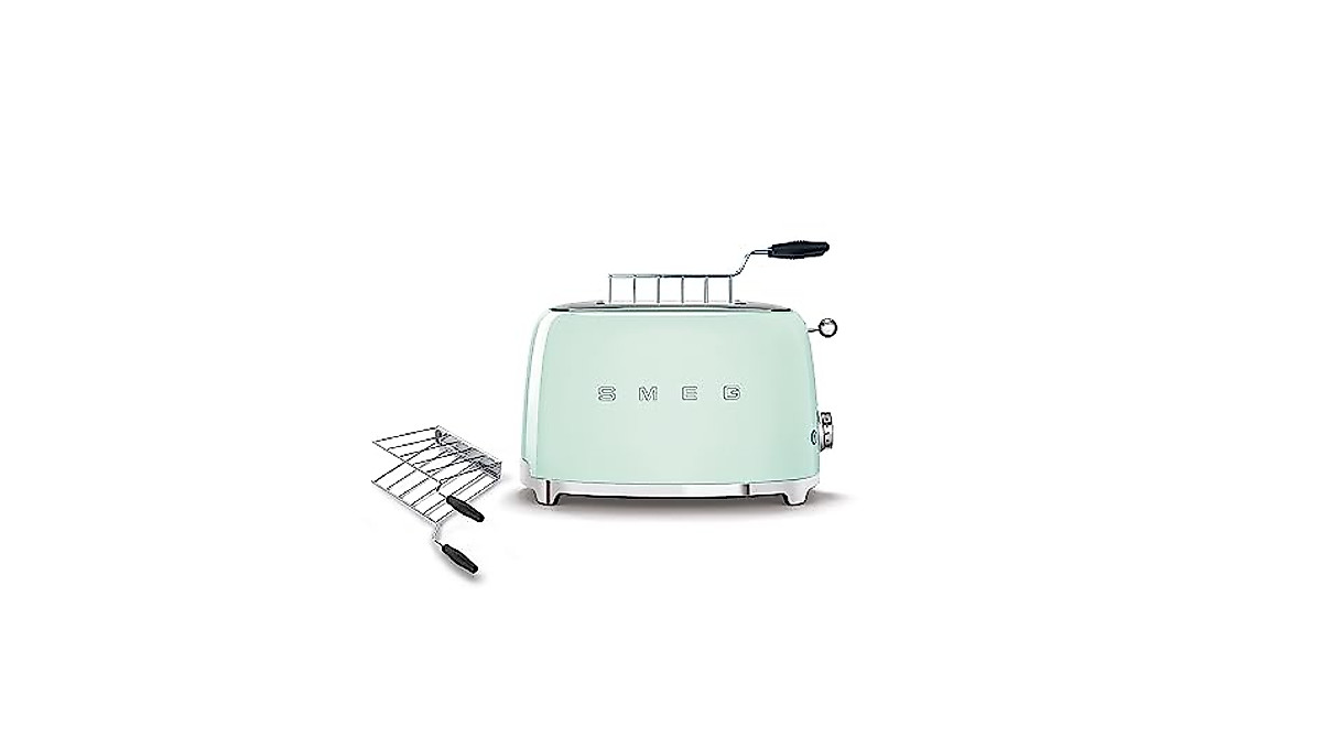 SMEG 2 Slice Toaster & Sandwich Rack Combo - Retro Style