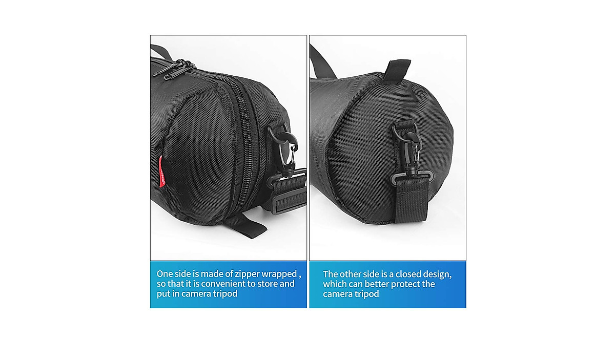 HEMMOTOP Tripod Carrying Case, 39x8.3x8.3in All Padded Tripod Bag With Shoulder Straps And Handles,Heavy Duty Light Stand Bag With 2 Zippered Pockets For Pool Cue,Drum Hardware,Speaker Stand,Mic Stand