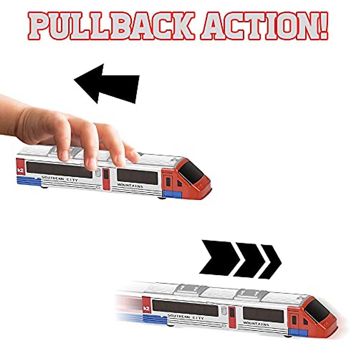 ArtCreativity High Speed Pullback Trains for Kids - Set of 12