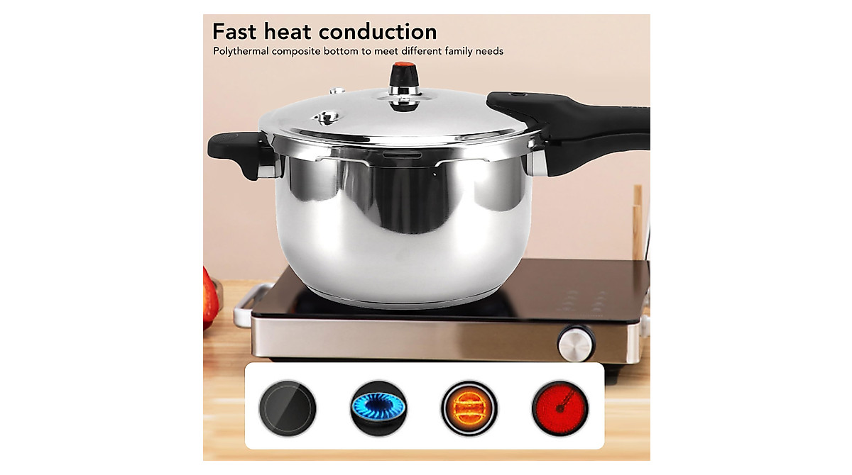 Stainless Steel 80KPA Pressure Cooker - Fast & Safe Cooking