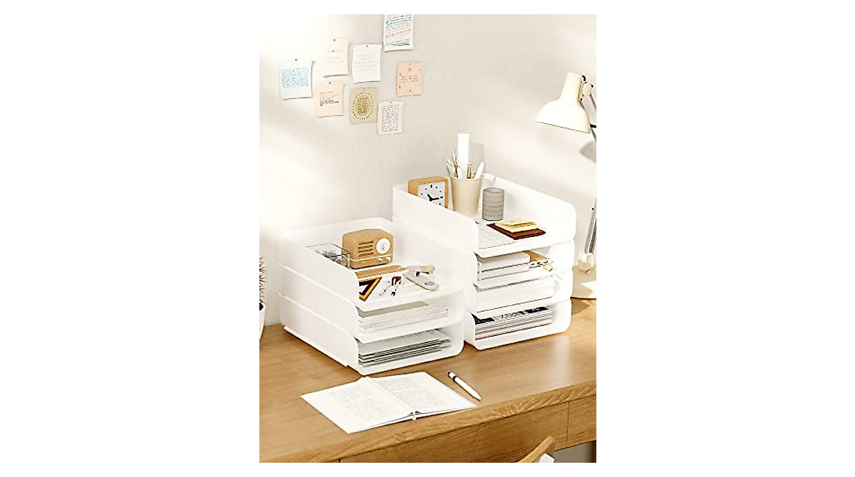 Organize Your Desk with HKeeper Stackable Paper Trays