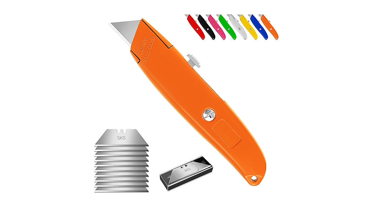 DIYSELF Retractable Box Cutter with 10 Blades
