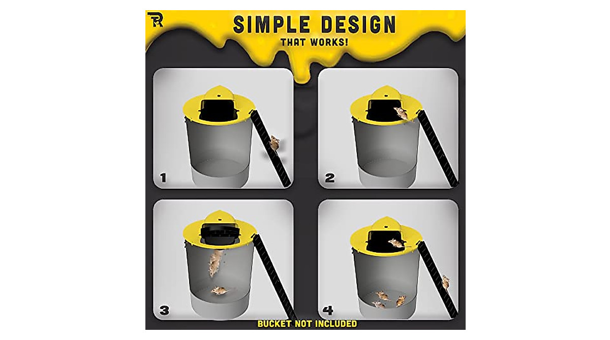RinneTraps Flip N Slide Bucket Lid Mouse Trap | Humane Catch