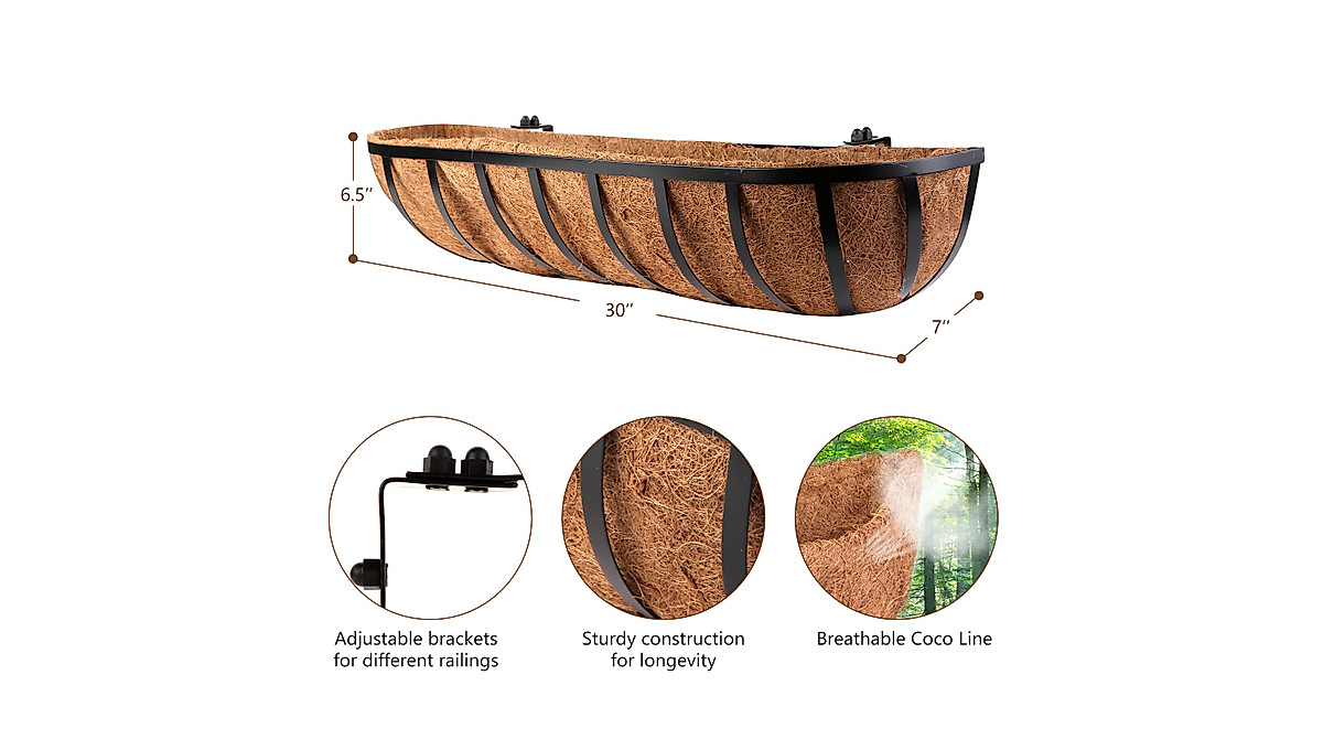 Harmiden 4 Pcs Window Box Planter for Stylish Gardens