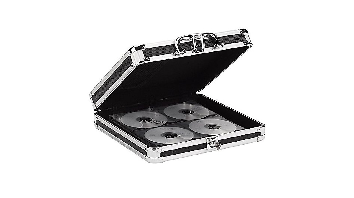 Vaultz Locking DVD Storage Case - Secure 128 CD Organizer