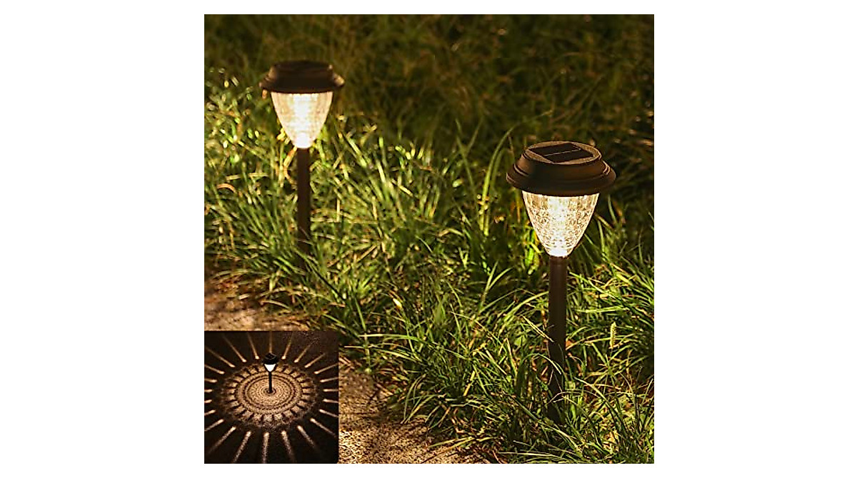 8 Pack Solar Path Lights - Waterproof RGB & Warm White Outdoor Lighting