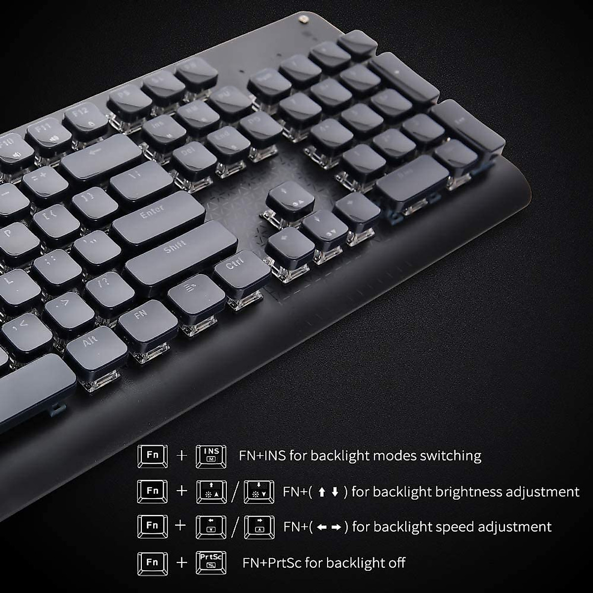 Mechanical Gaming Keyboard - Typewriter Style LED Backlit