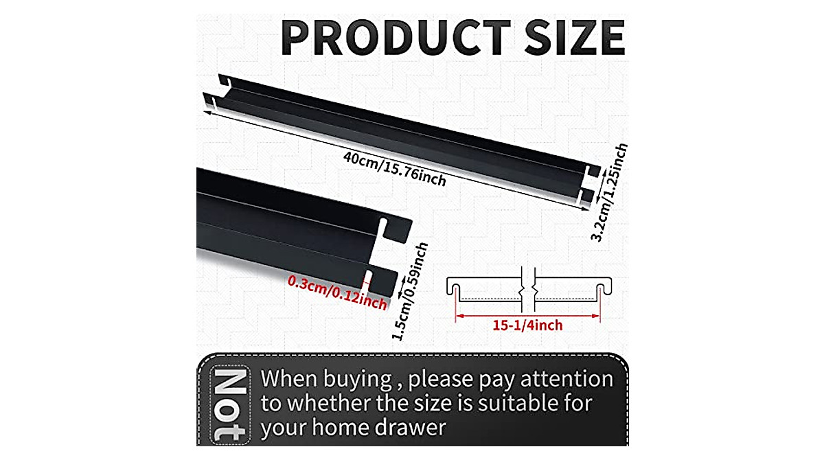 6 Pack Stainless Steel File Rails for Office & Home Storage