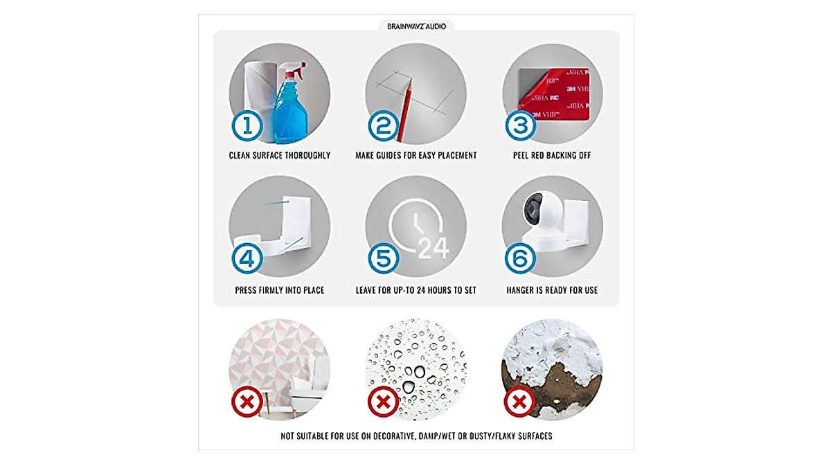 Wall Mount for Kasa EC70 - Easy No-Drill Adhesive Holder