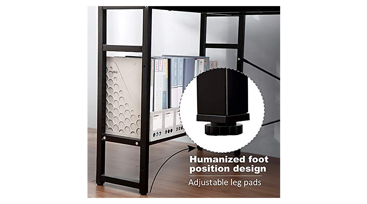 Henf Computer Desk with Bookshelf - Durable & Stylish