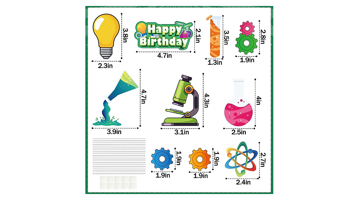 JUYRLE Science Cake Toppers - Fun Chemistry Party Decor